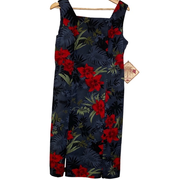 CARIBBEAN JOE Women's Yoke Neck Casual Dress - Printed A-Line 3/4 Sleeve Dress, Hits Above Knee